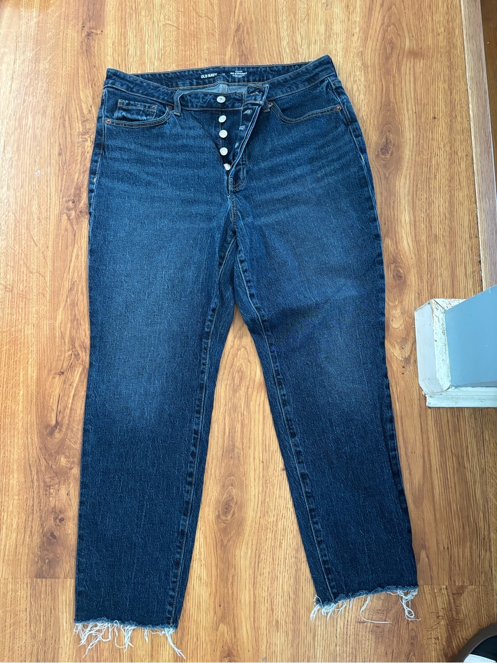 Old Navy Dark Blue High-Rise Ankle Jeans with Button Fly